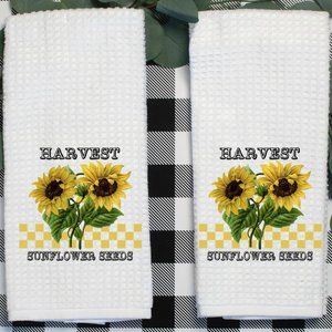 Sunflower Hand Towels, Set of 2, Kitchen tea towel